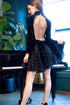 Angelica Dress - Black Velvet Pearl